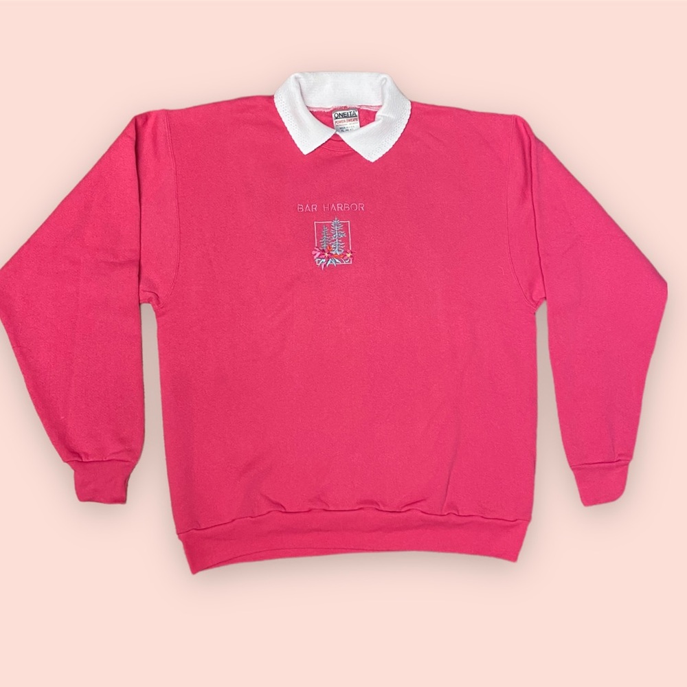 Women’s Vintage Oneita Bar Harbor Pullover Sweatshirt with Collar